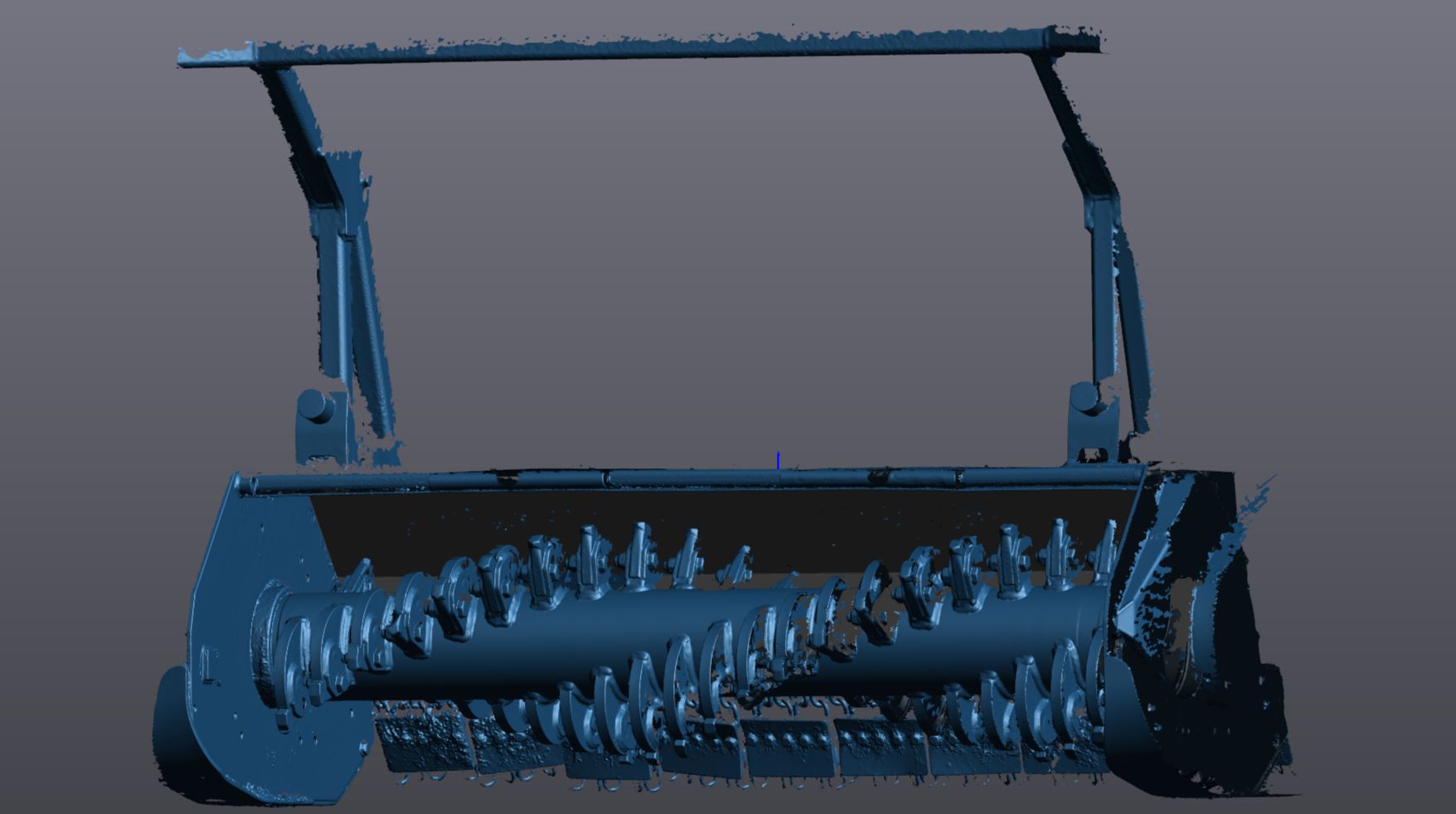 Scan 3D brut réalisé par UCSS sur un équipement mécanique pour rétro-conception.