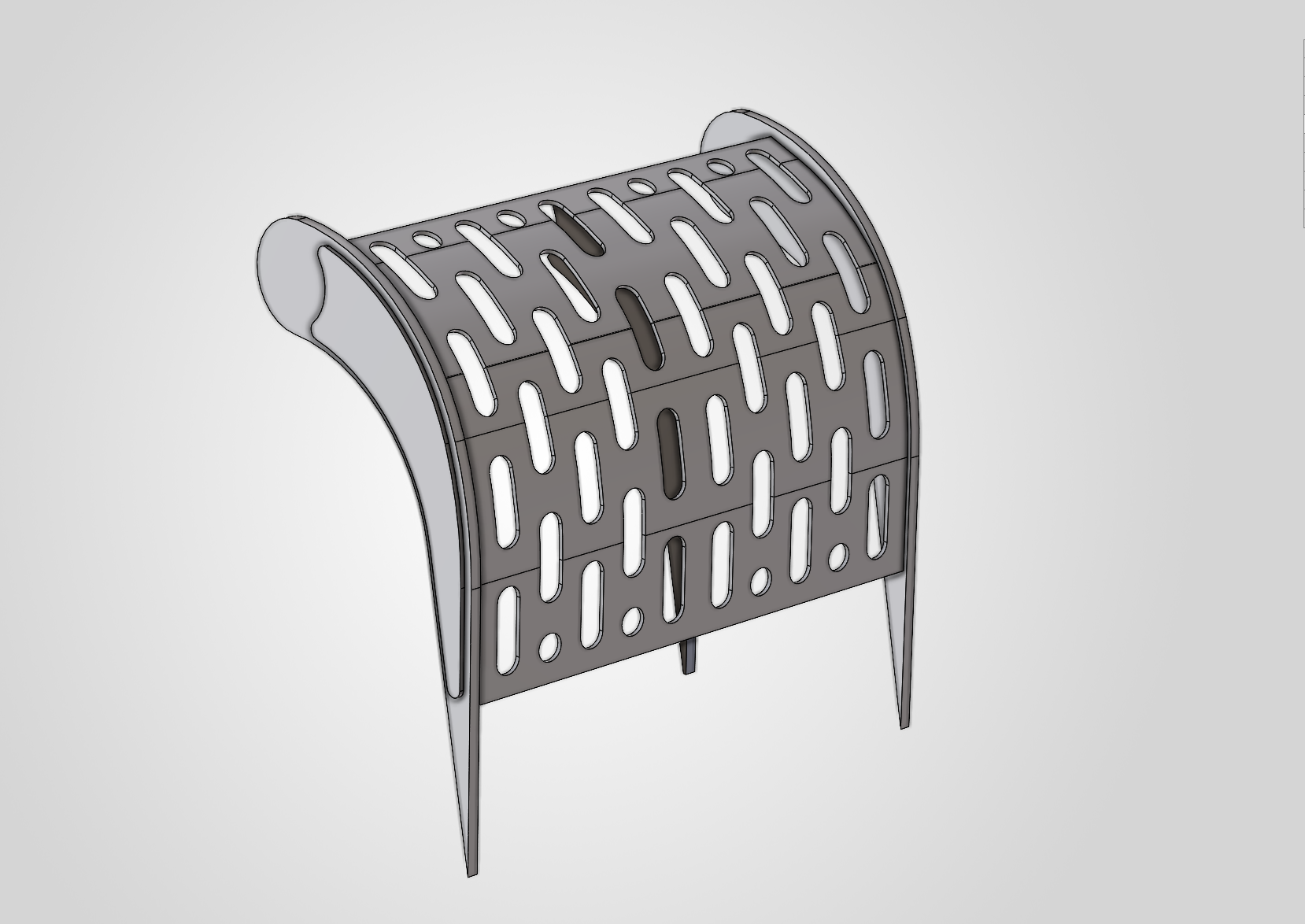 Modélisation de la nouvelle grille ajourée pour pince de tri Liebherr